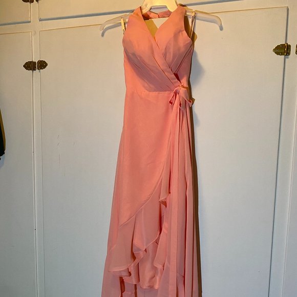 Loyeloy Wrap Halter Bridesmaid /Prom Dress - Picture 4 of 14